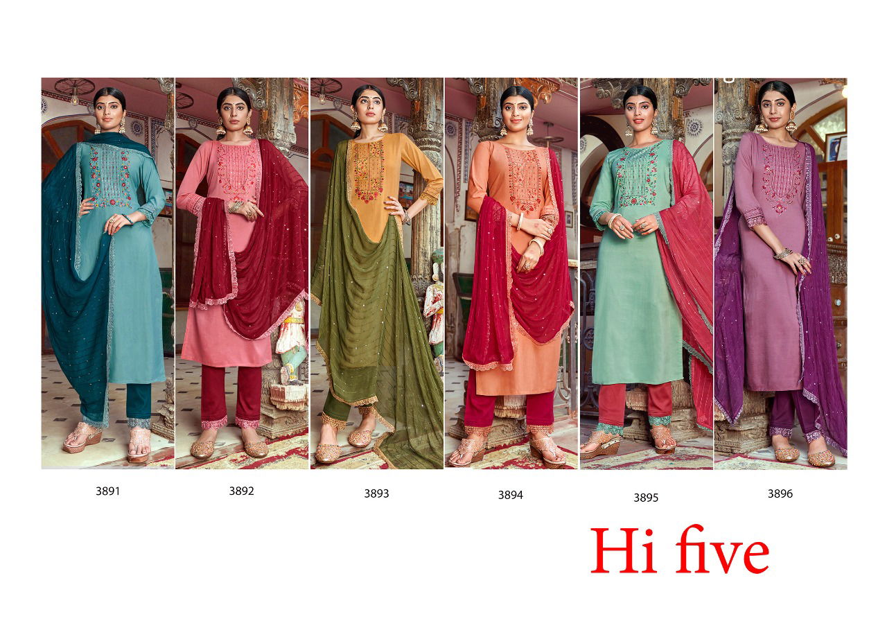 Rangoon Hi Five New Exclusive Wear Designer Kurti Pant With Dupatta Collection